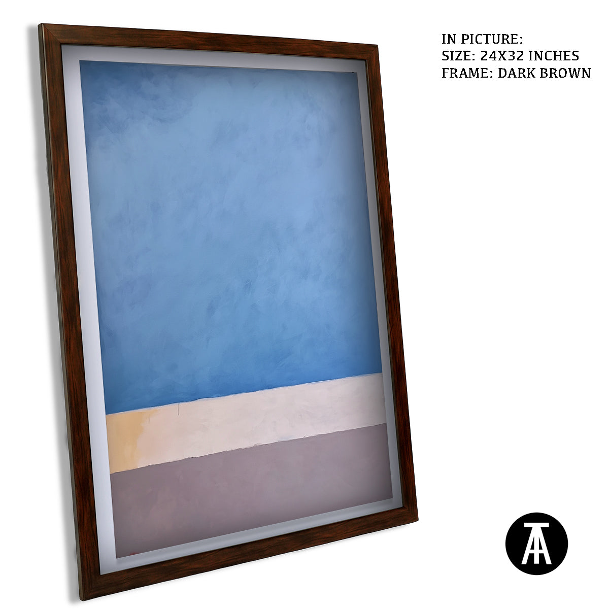 Sample Artwork in Dark Brown Frame