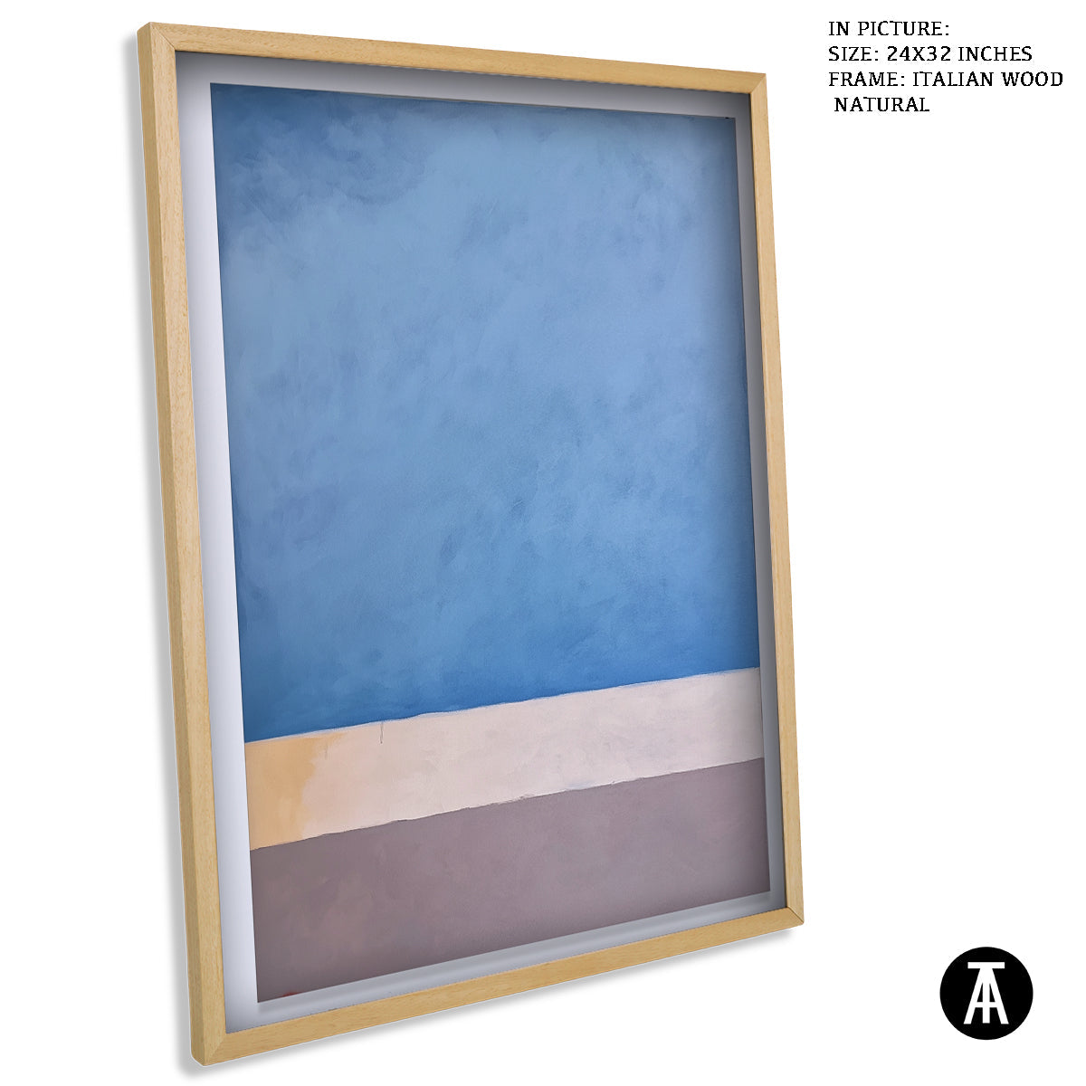 Sample Artwork in Italian Wood Framing Natural