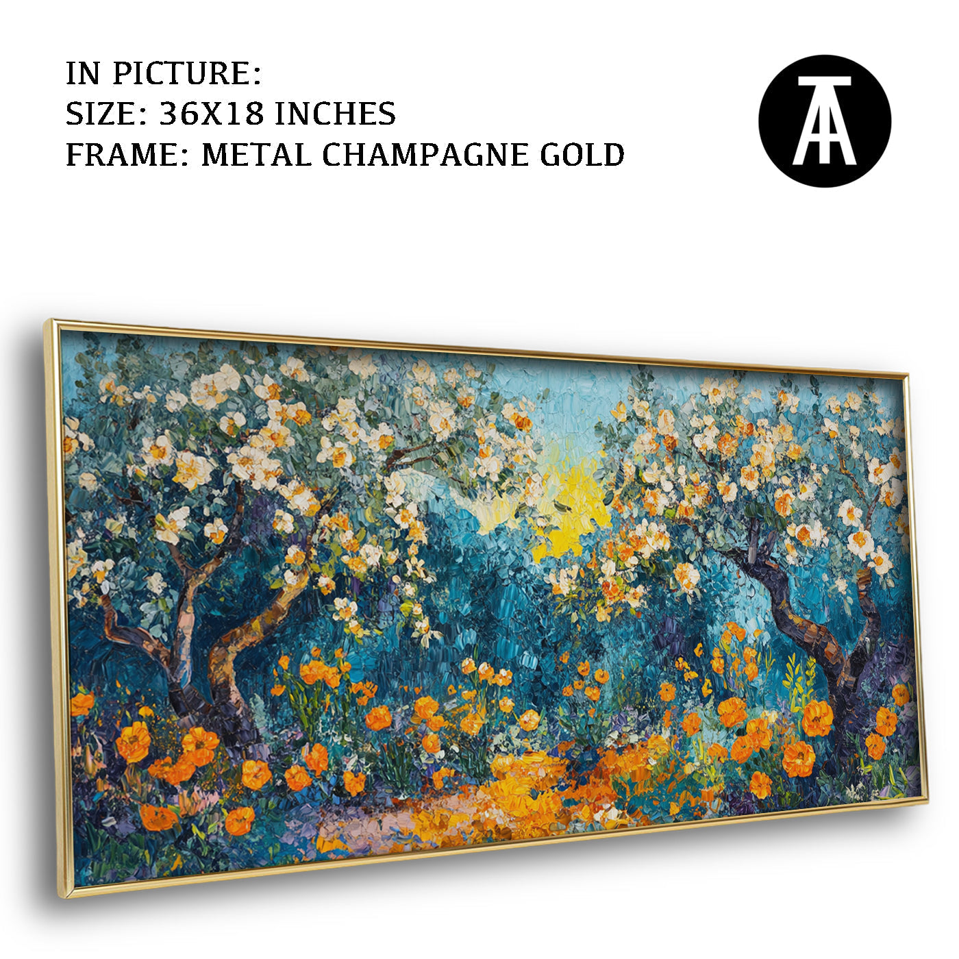 Artwork in Light Brown Frame