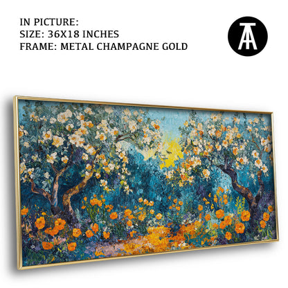 Artwork in Light Brown Frame