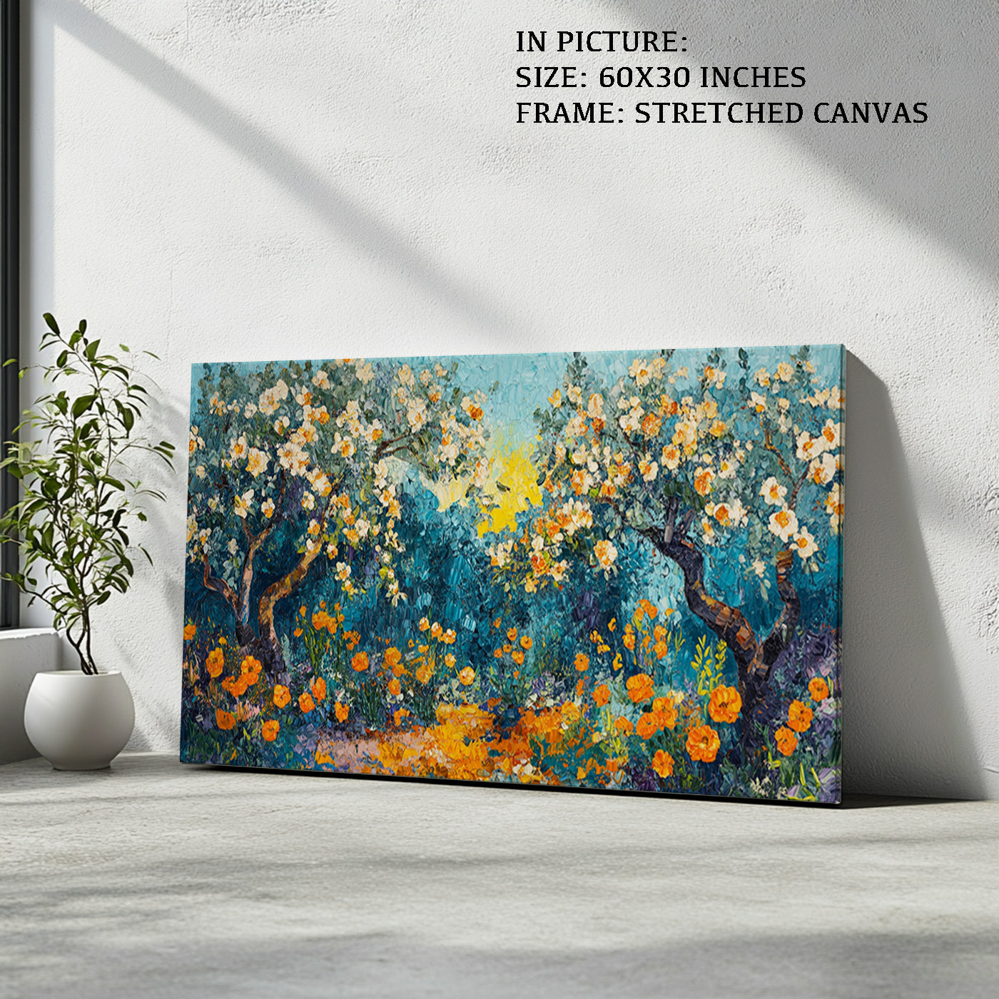 Artwork in Natural Wood Frame