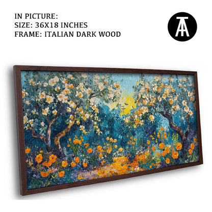 Artwork in Dark Wood Frame