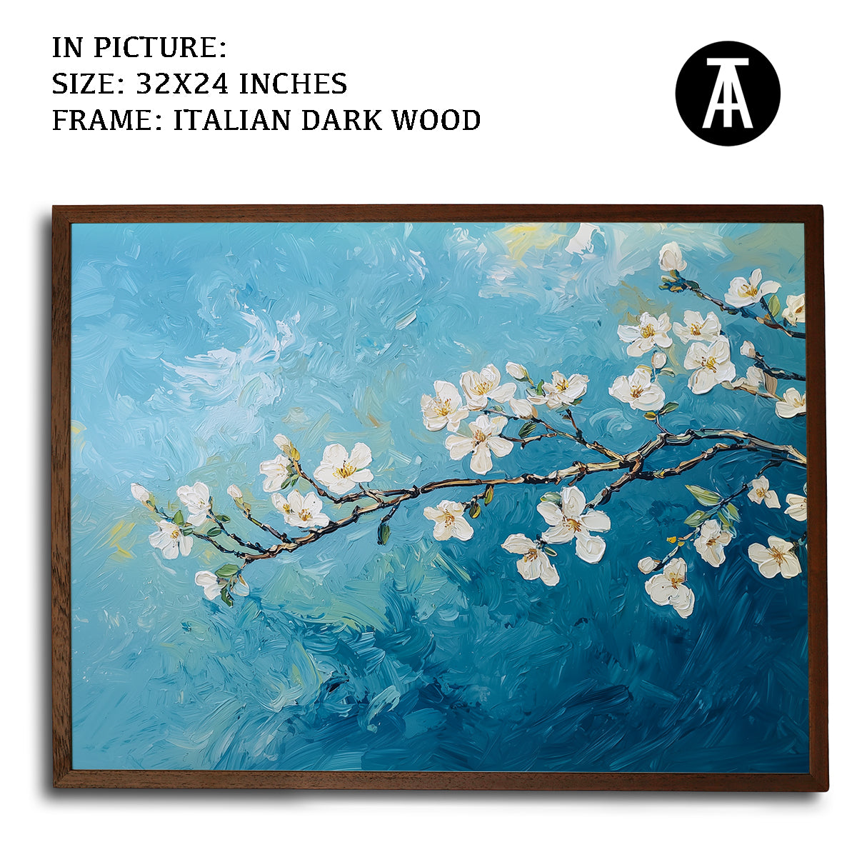 Artwork in Dark Wood Frame