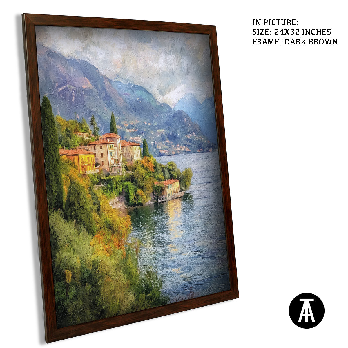 Sample Artwork in Dark Brown Frame