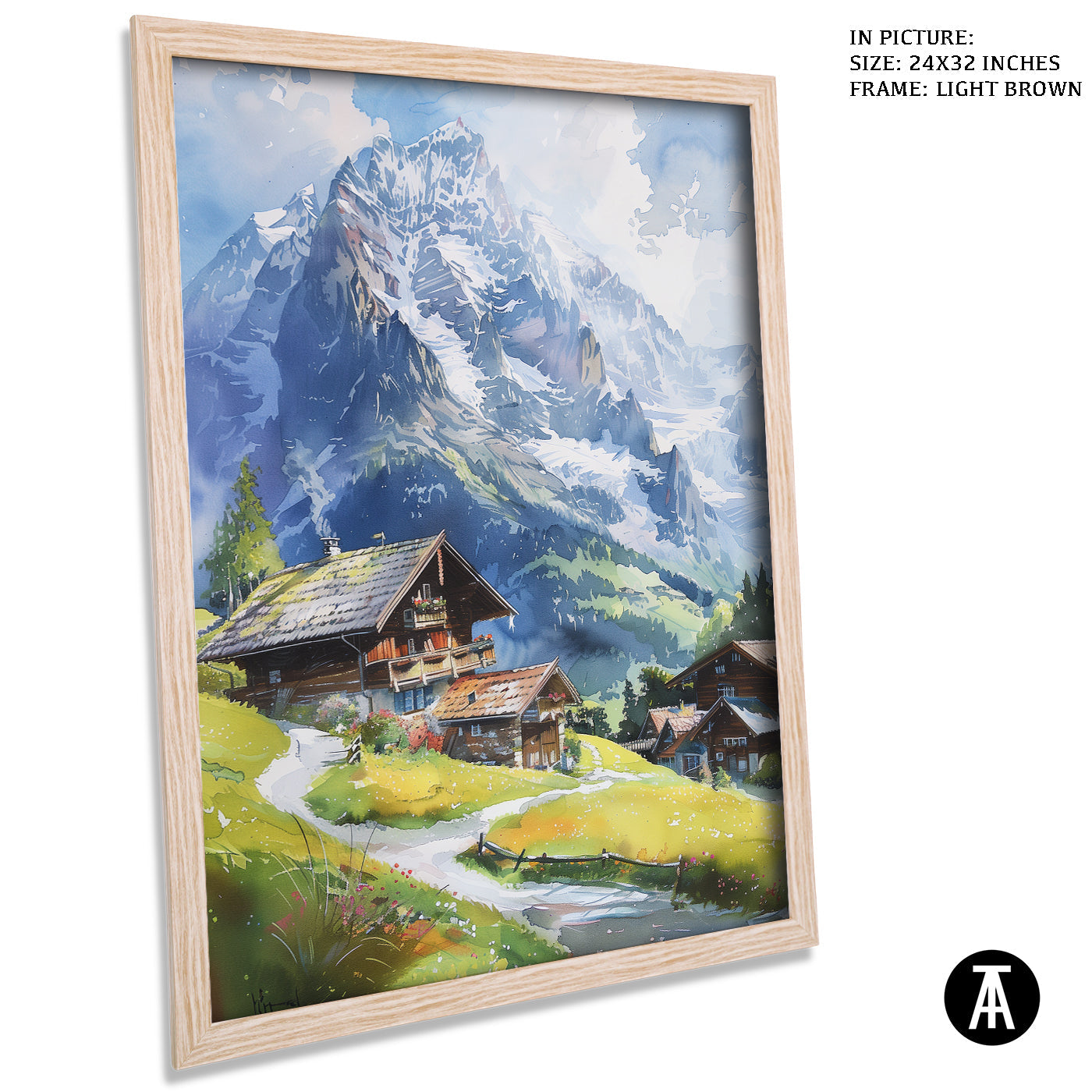 Artwork in Dark Brown Frame