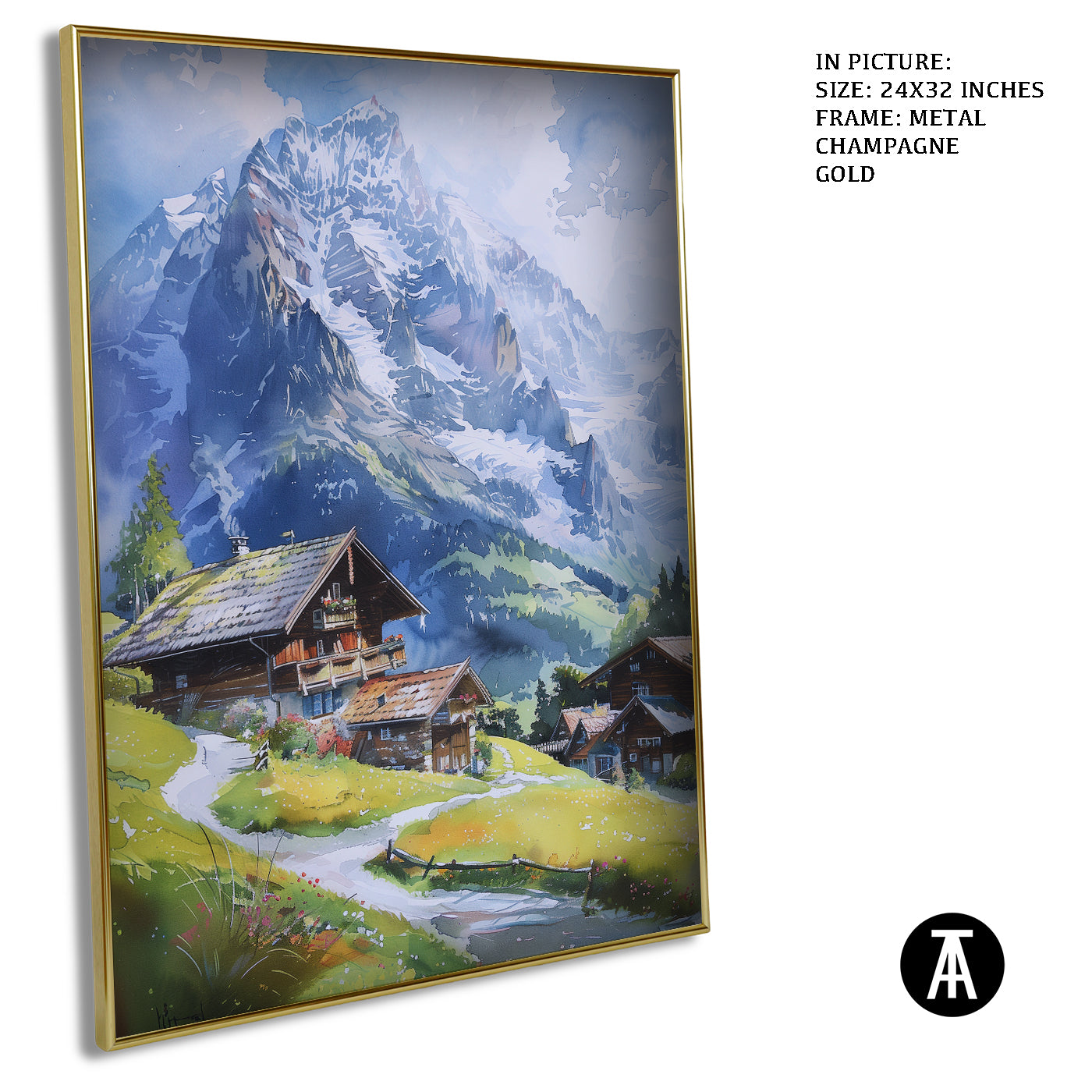Artwork in Light Brown Frame