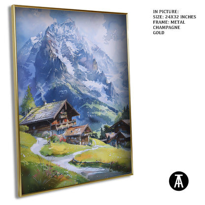 Artwork in Light Brown Frame