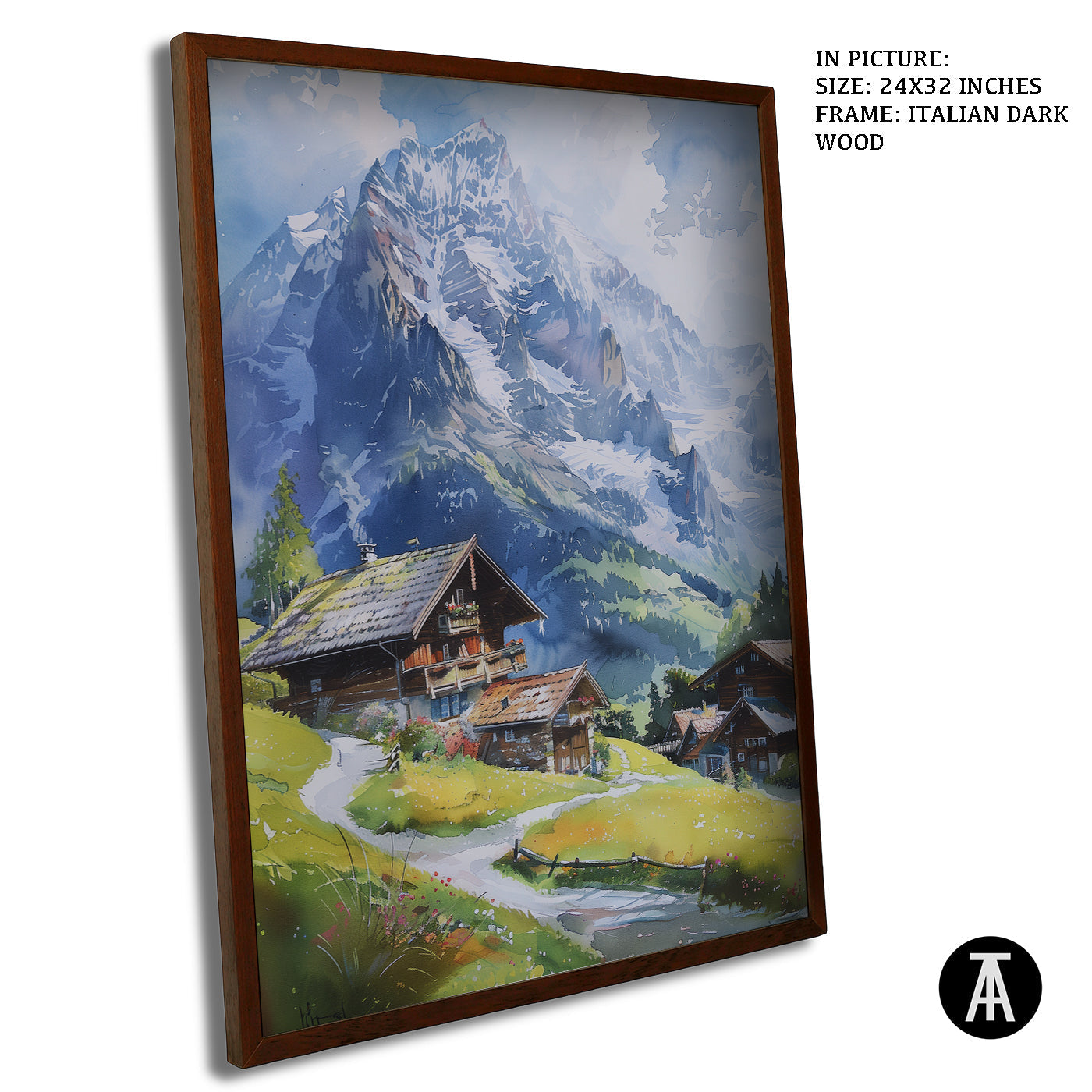Artwork in Dark Wood Frame
