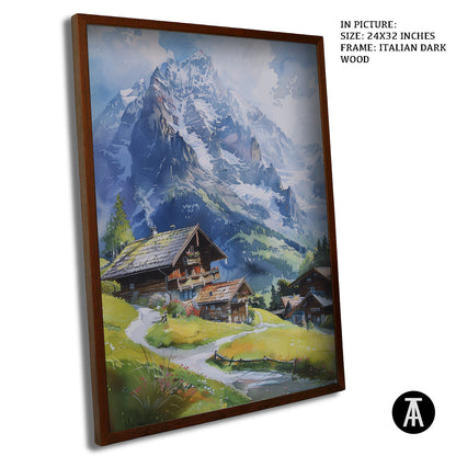 Artwork in Dark Wood Frame