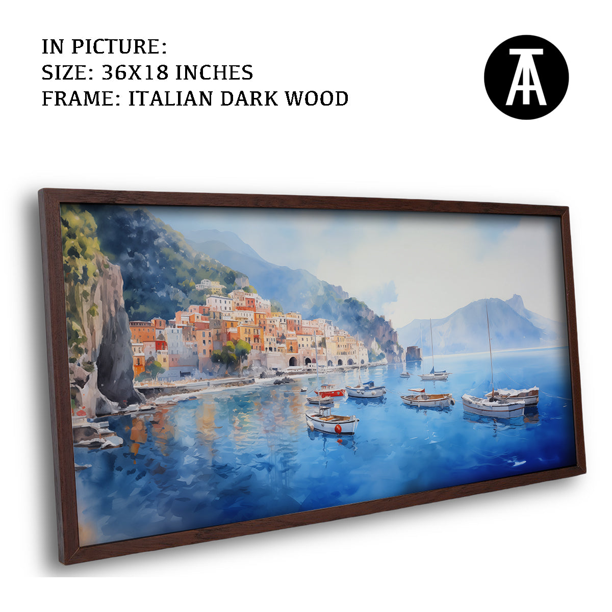Artwork in Dark Wood Frame
