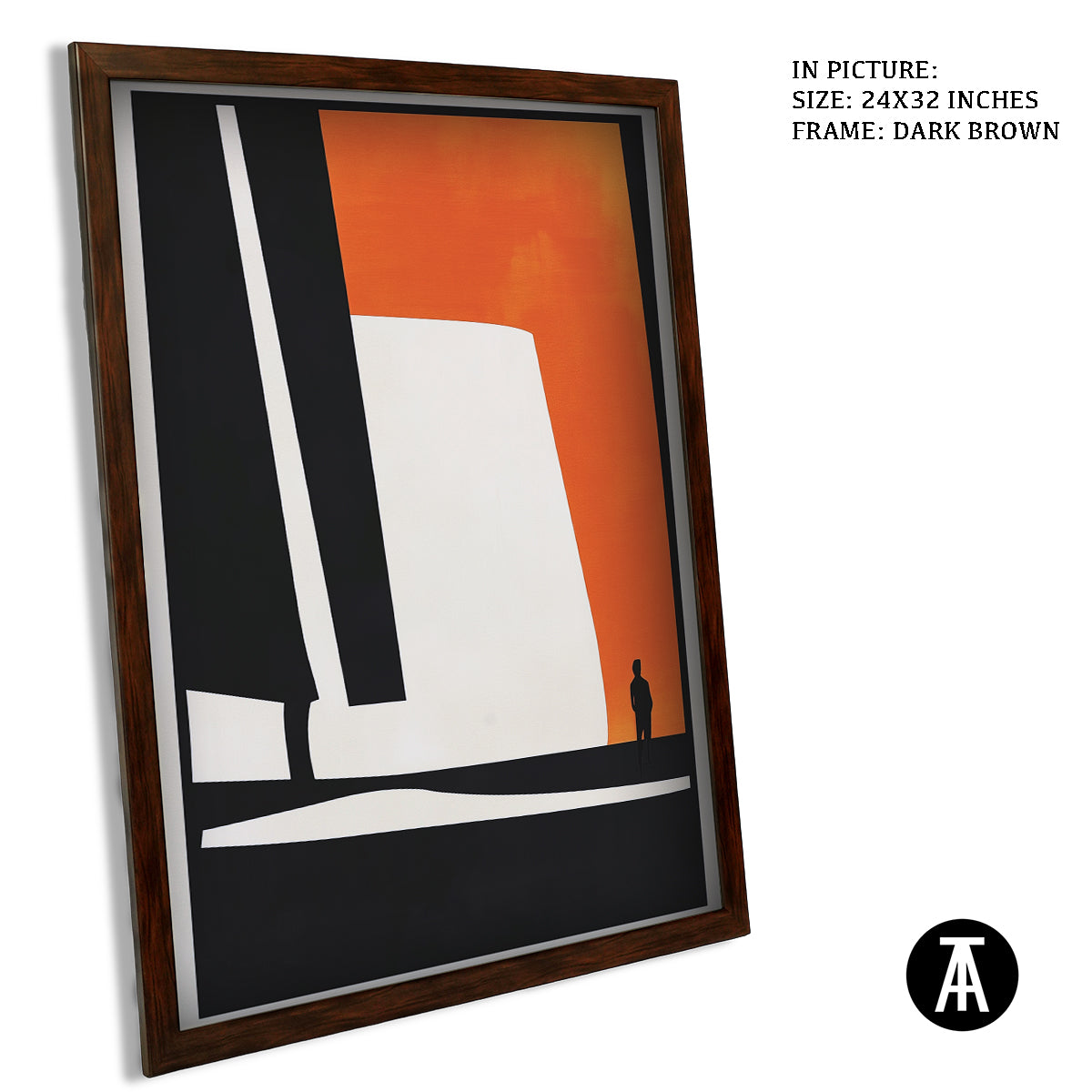 Sample Artwork in Dark Brown Frame