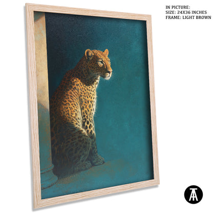 Artwork in Light Brown Frame