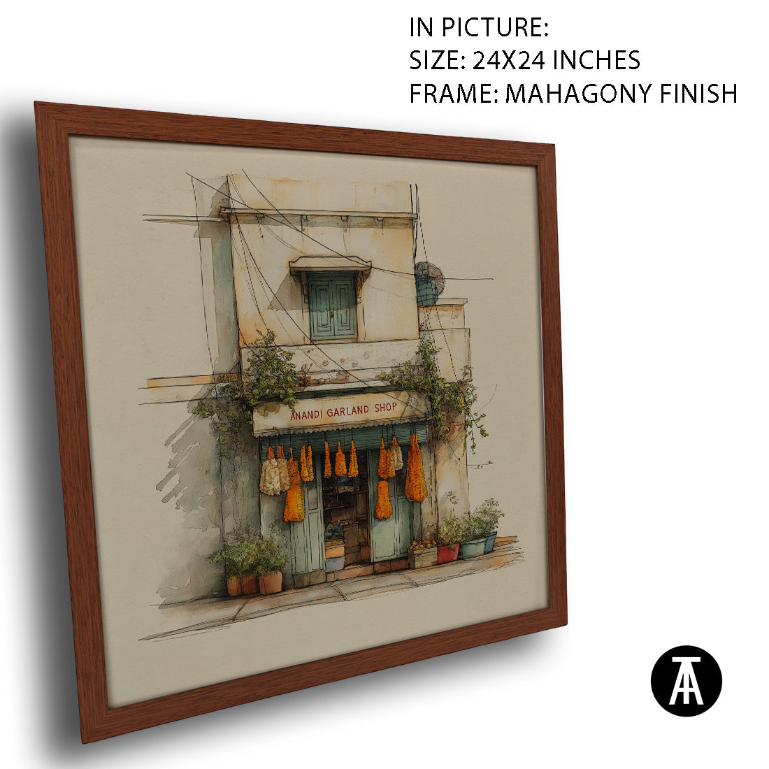 Artwork in Mahogany Finish Frame