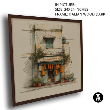 Artwork in Dark Wood Frame