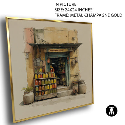 Artwork in Metal Champagne Gold Frame