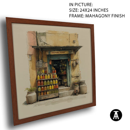 Artwork in Mahogany Finish Frame