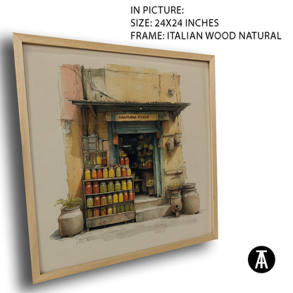 Artwork in Natural Wood Frame