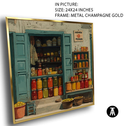 Artwork in Metal Champagne Gold Frame