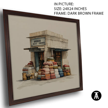 Artwork in Dark Brown Frame