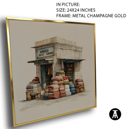 Artwork in Metal Champagne Gold Frame