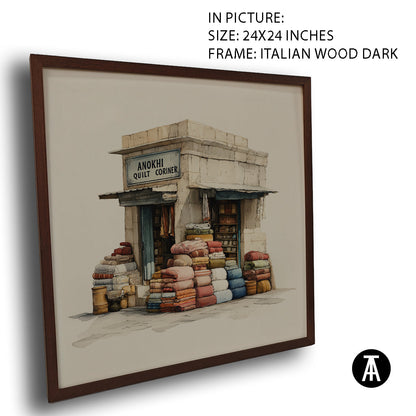 Artwork in Dark Wood Frame