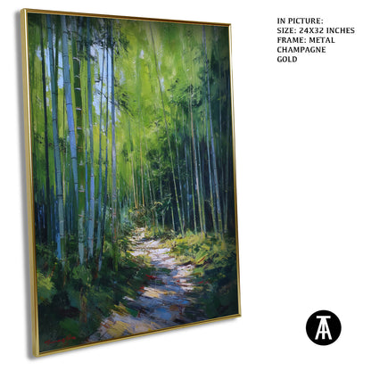 Artwork in Light Brown Frame