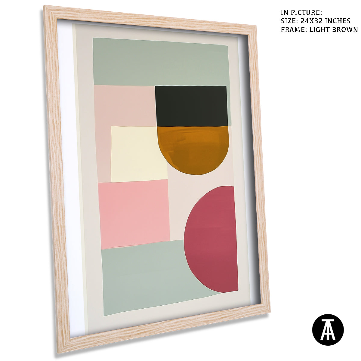 Sample Artwork in Light Brown Frame