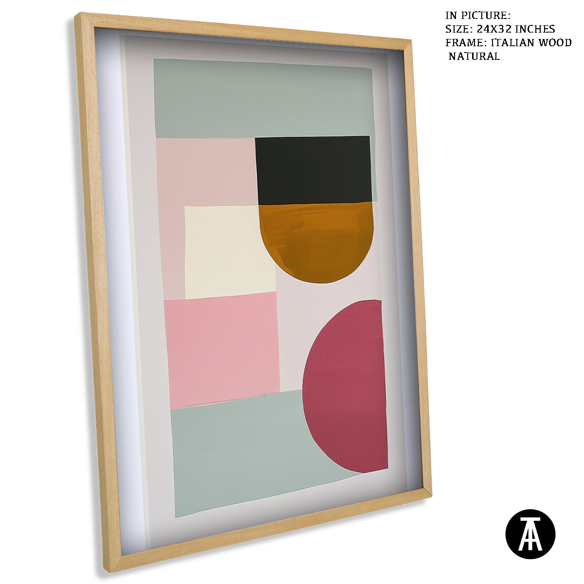 Sample Artwork in Italian Wood Framing Natural
