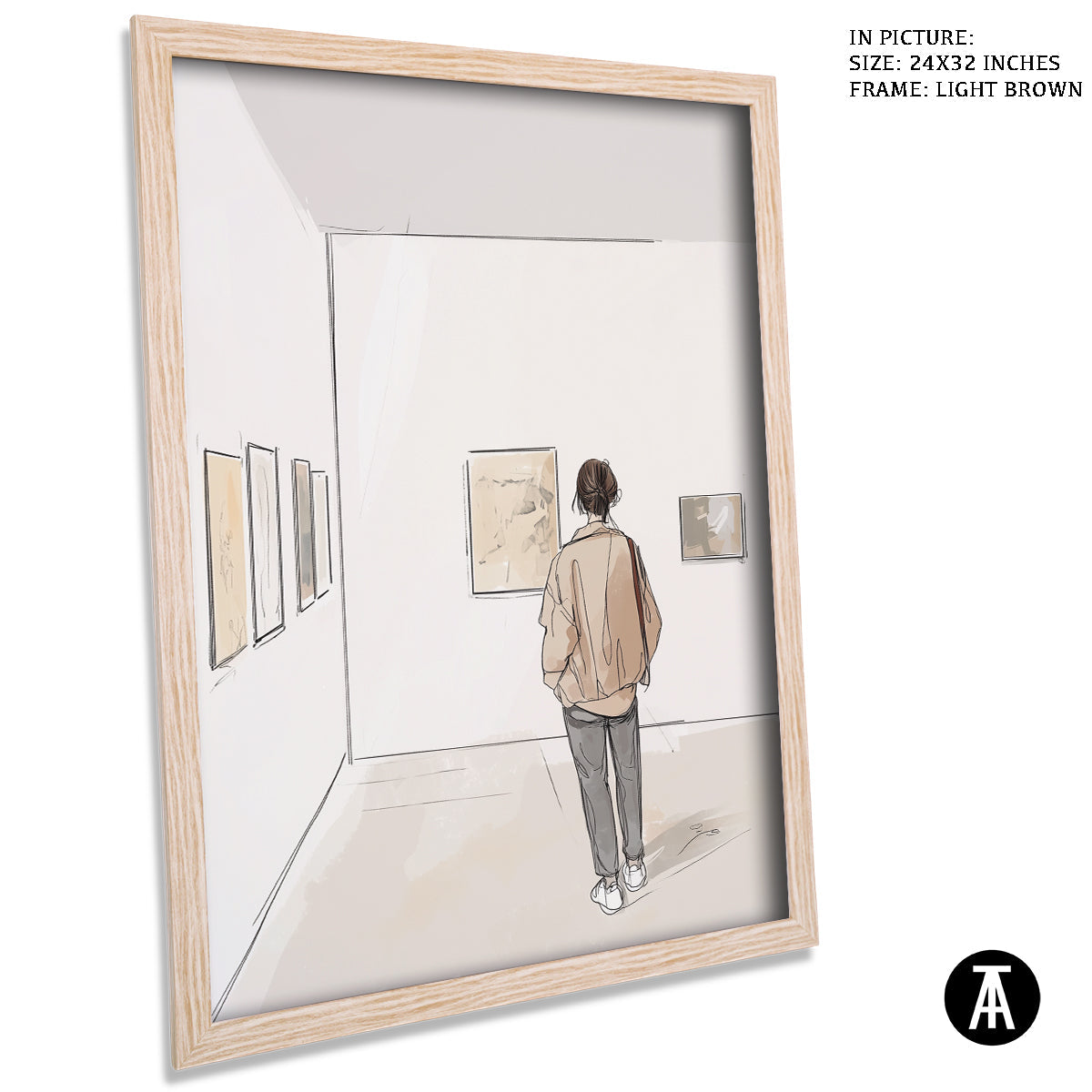 Artwork in Dark Brown Frame