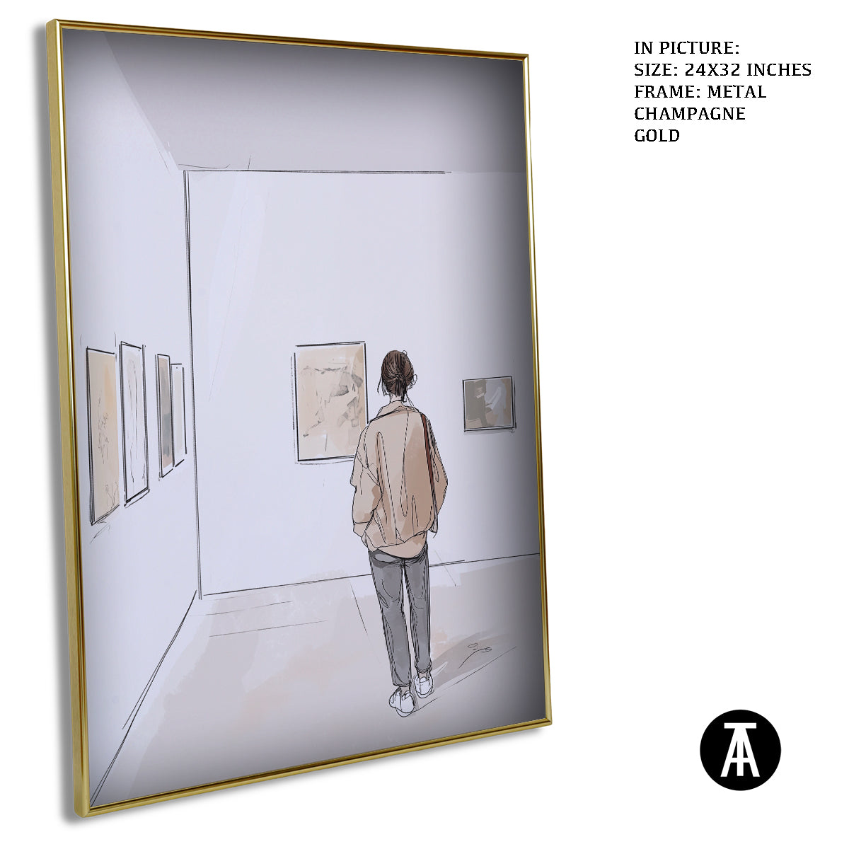 Artwork in Light Brown Frame
