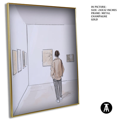 Artwork in Light Brown Frame