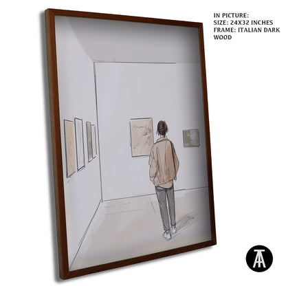 Artwork in Dark Wood Frame