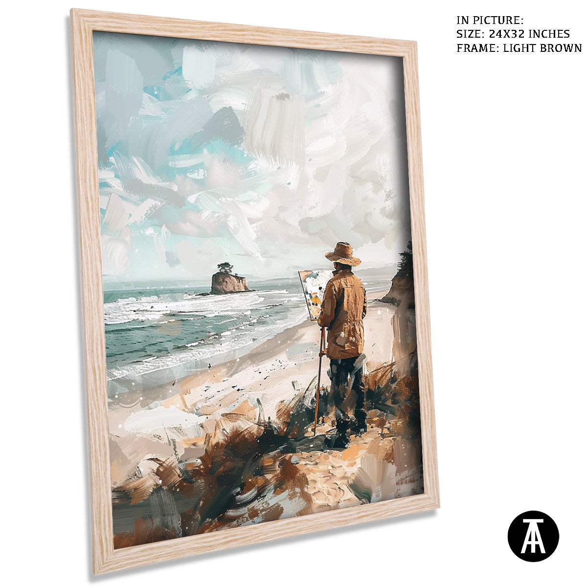 Artwork in Dark Brown Frame