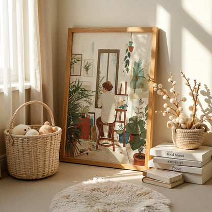Boho Art Painting in a Lifestyle Setting