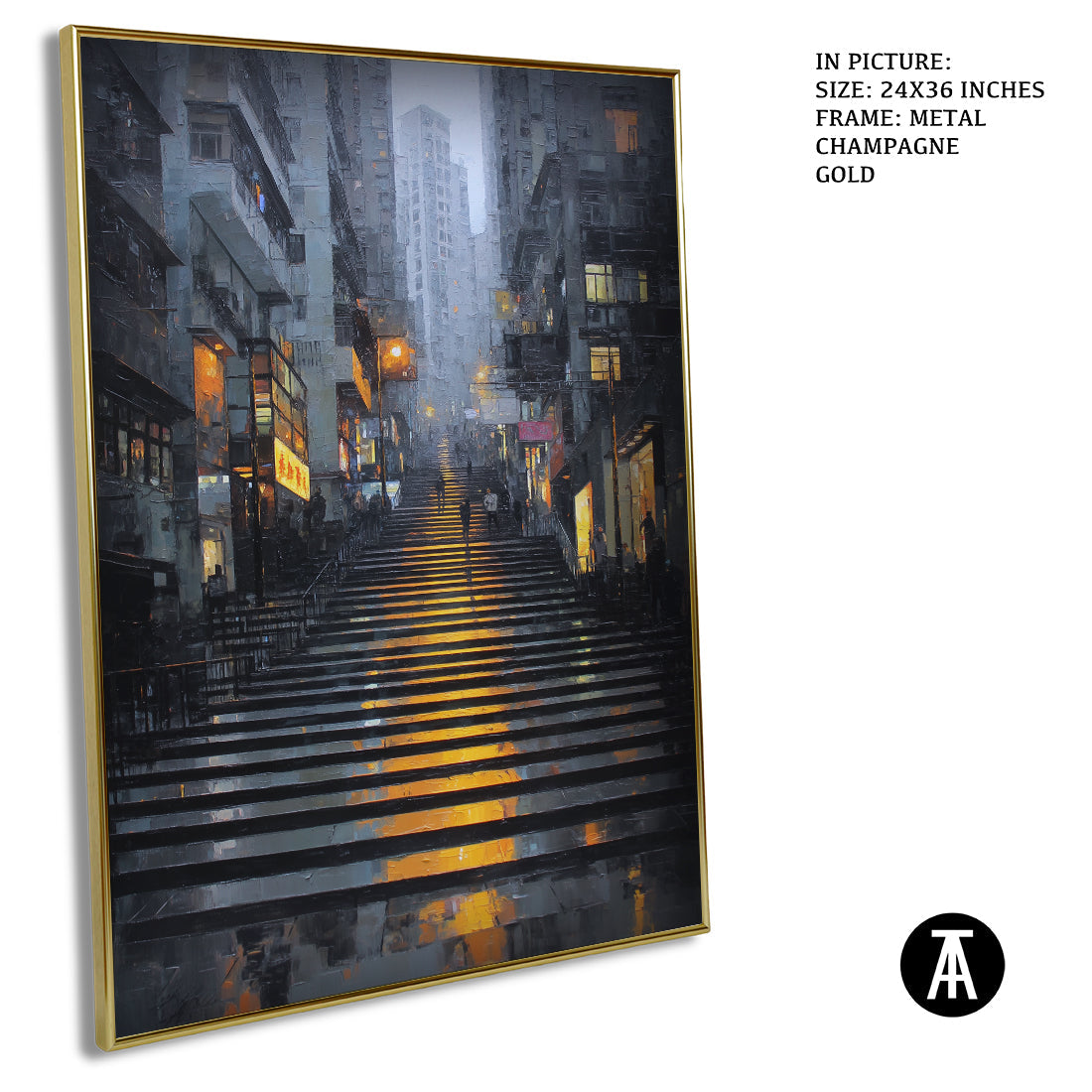 Artwork in Light Brown Frame