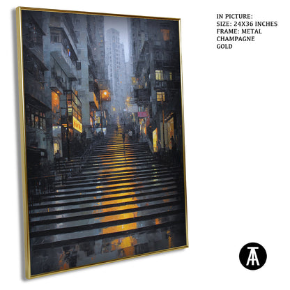 Artwork in Light Brown Frame