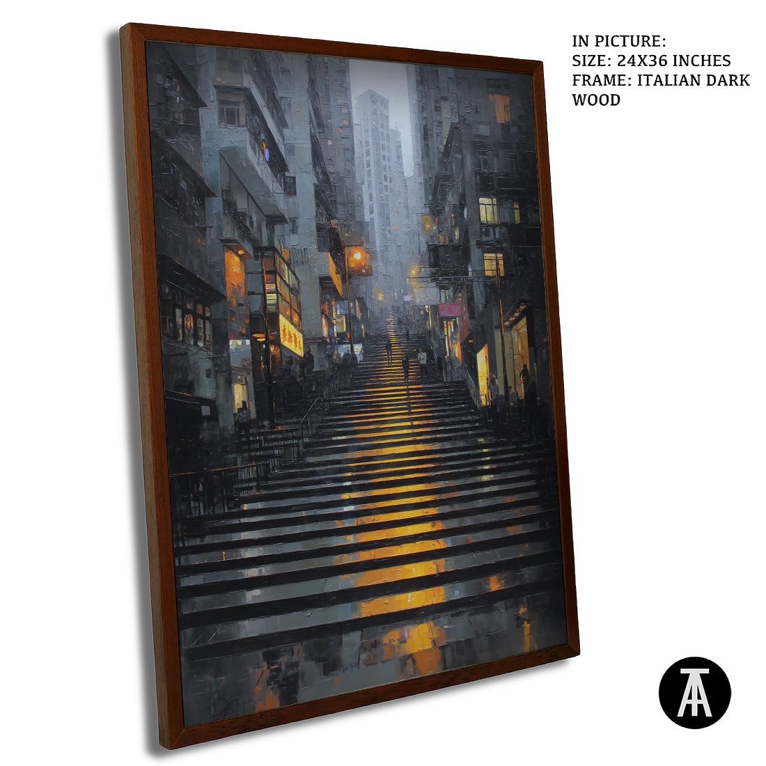 Artwork in Dark Brown Frame
