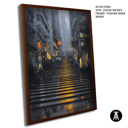 Artwork in Dark Brown Frame