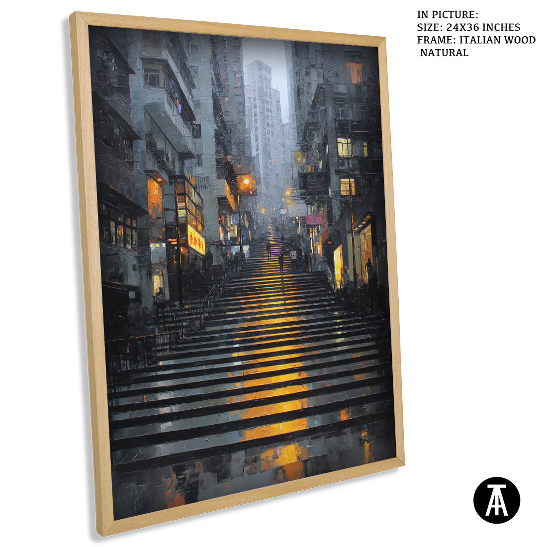 Artwork in Dark Wood Frame