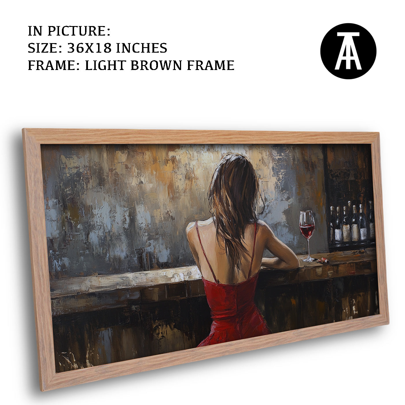 Artwork in Dark Brown Frame