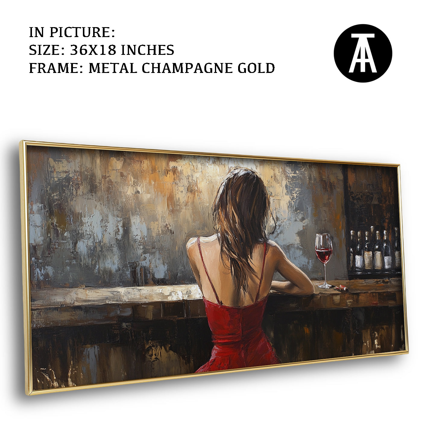 Artwork in Light Brown Frame