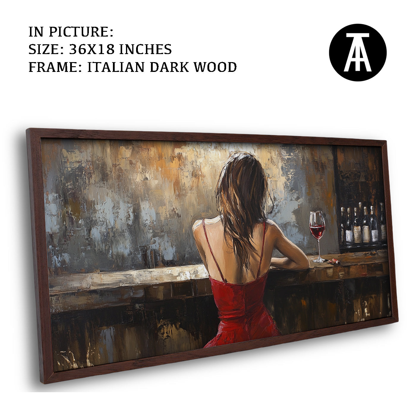 Artwork in Dark Wood Frame
