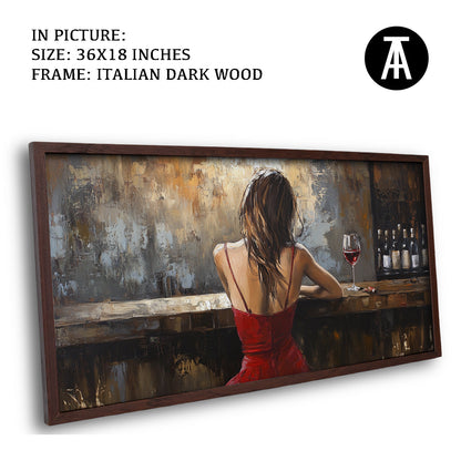 Artwork in Dark Wood Frame