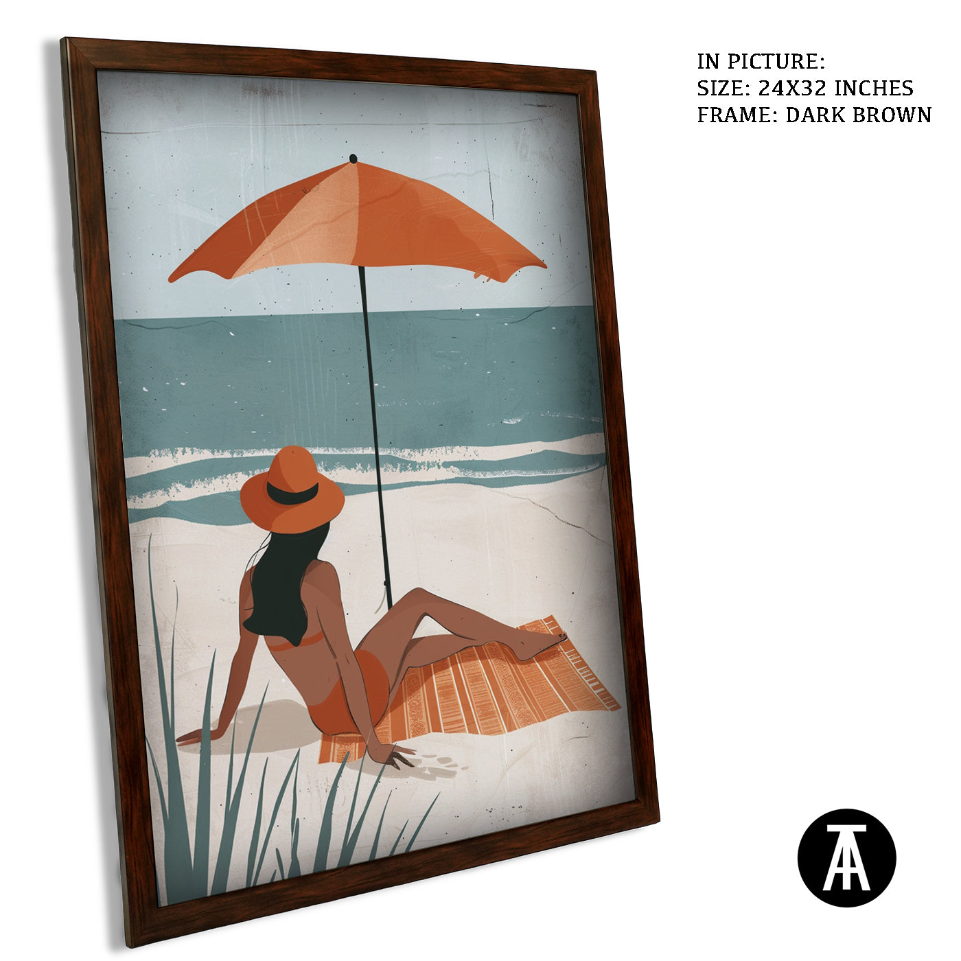 Artwork in Dark Brown Frame