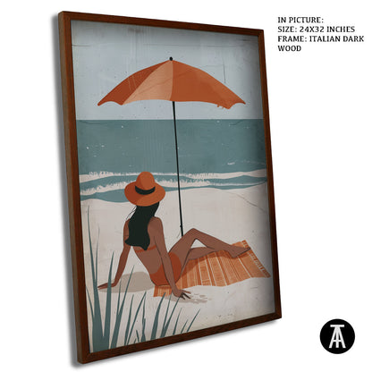 Artwork in Dark Wood Frame