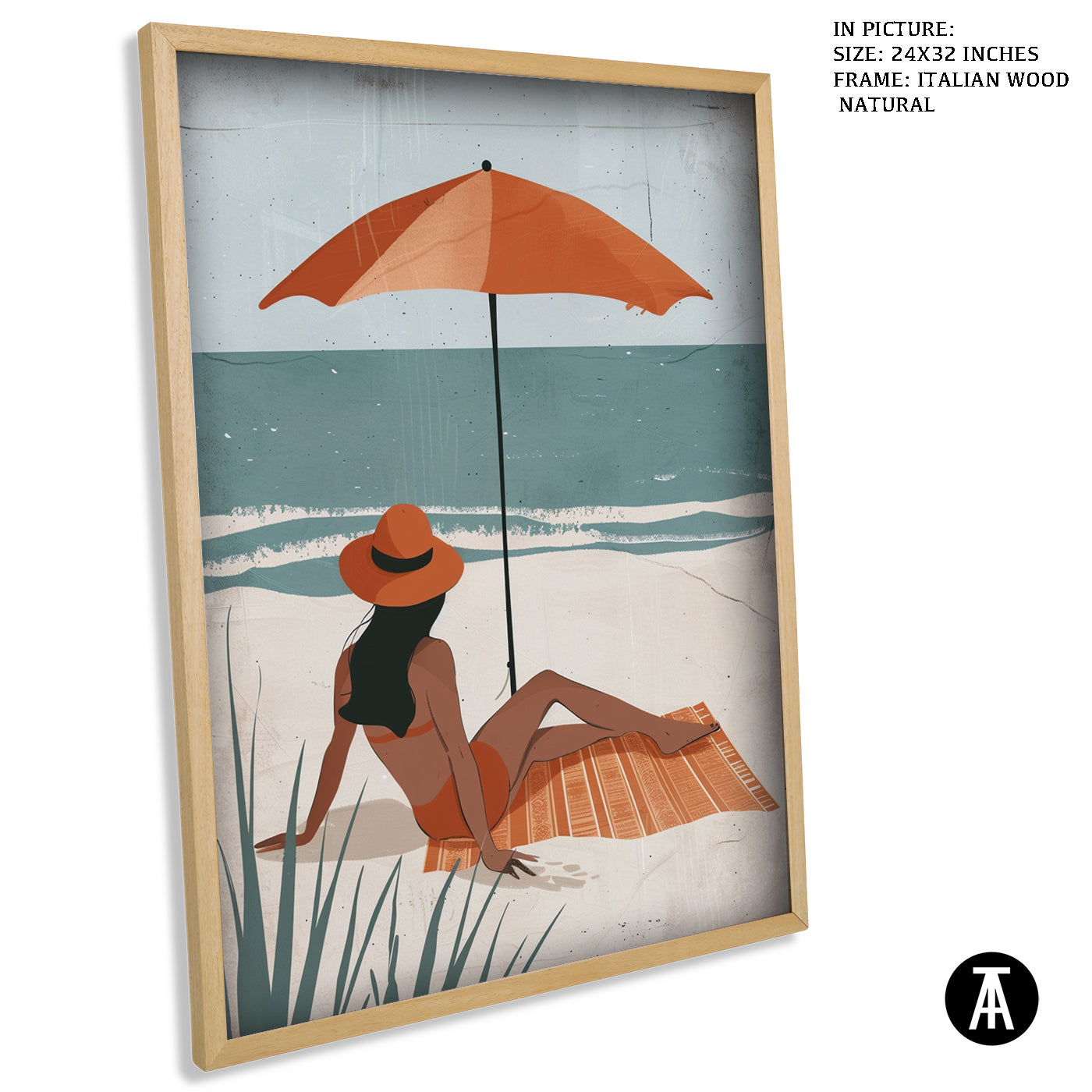 Artwork in Natural Wood Frame