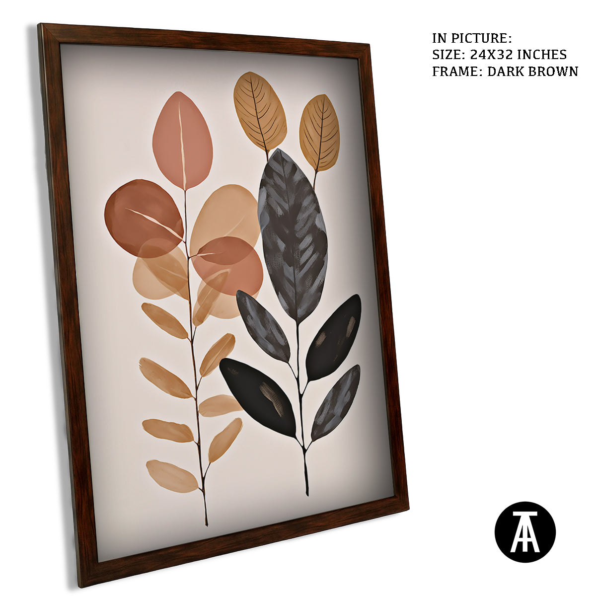 Sample Artwork in Dark Brown Frame