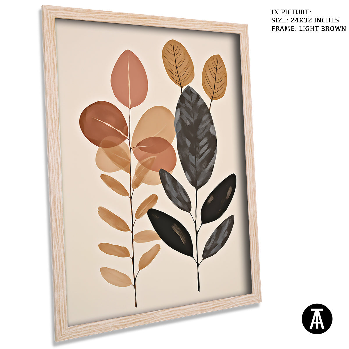 Sample Artwork in Light Brown Frame