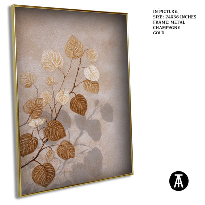 Artwork in Metal Champagne Gold Frame