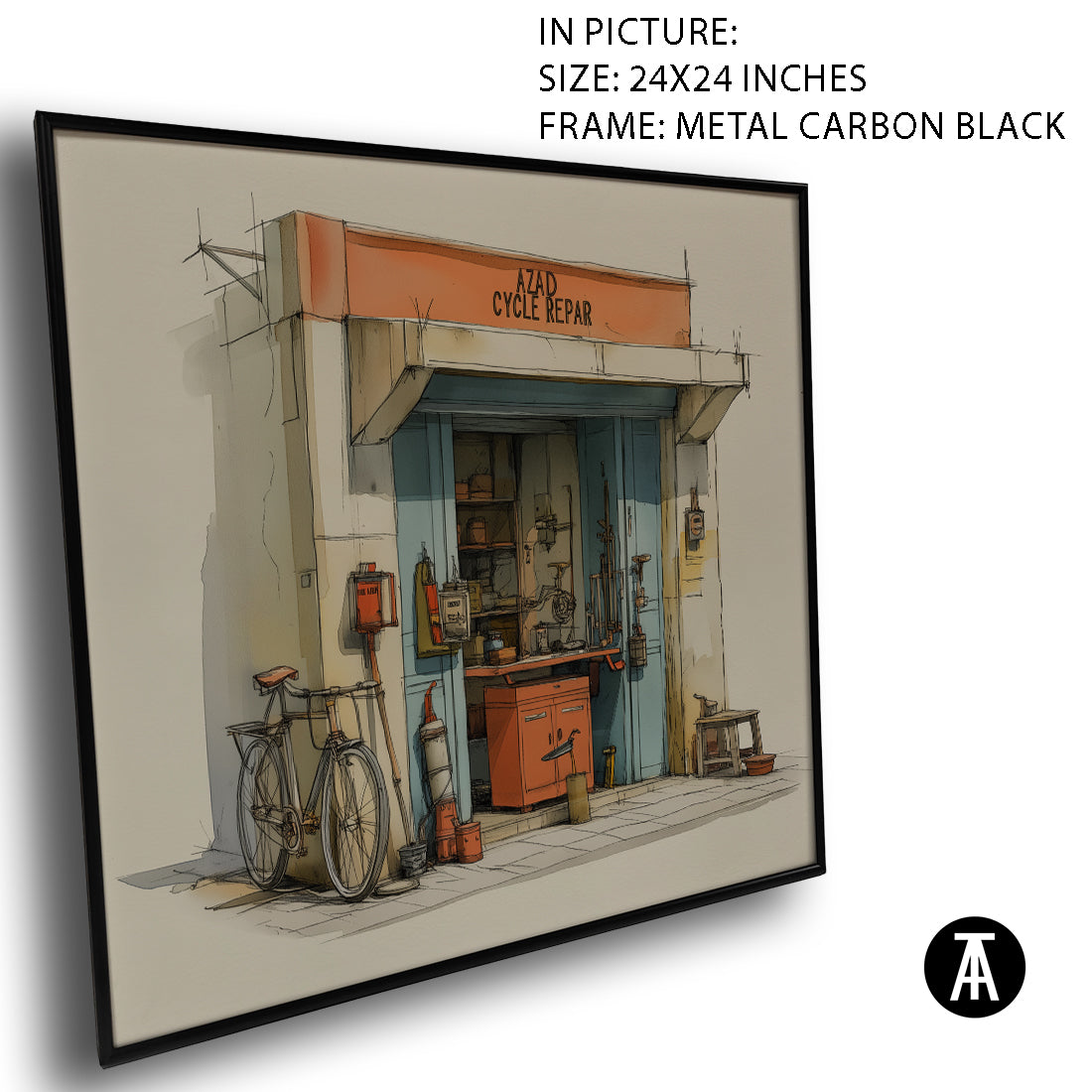 Artwork in Carbon Black Meta Frame